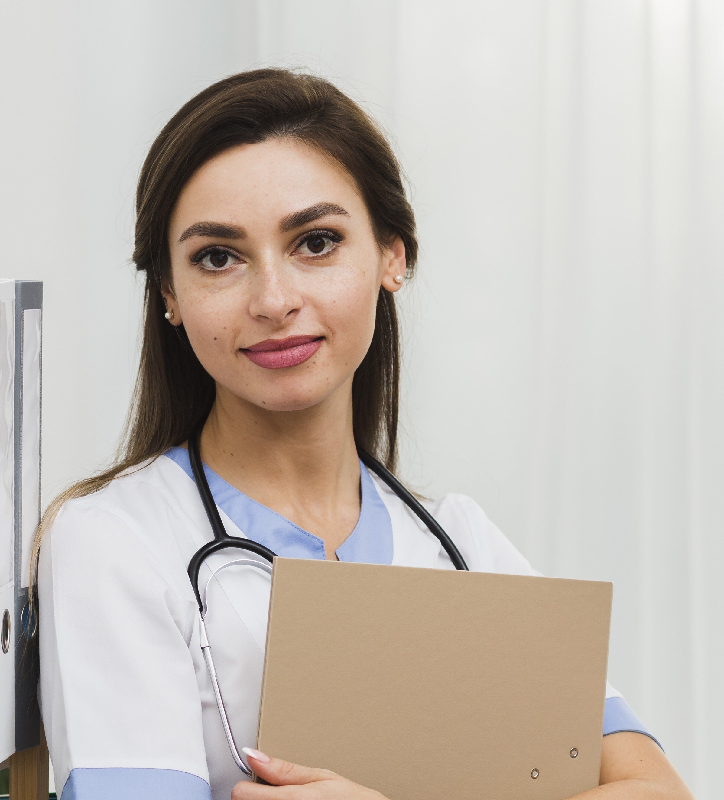 portrait-female-doctor-holding-folder